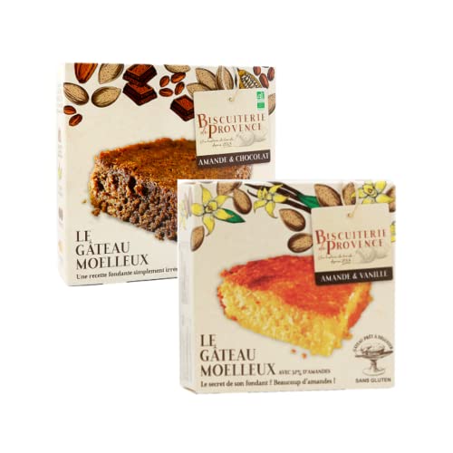 Gebäck der Provence | Mandel-Schokoladen-Kuchen | Vanille-Mandel-Kuchen | Glutenfreier Kuchen ohne Konservierungsstoffe - 2 x 240 Gr | Glutenfreie Süßigkeiten von Generico