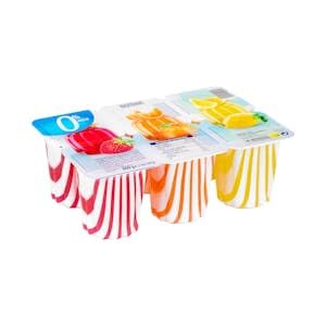 Gelatine 0 % Zucker, Aromen Erdbeere, Mandarine und Zitrone, 12 Stück x 100 g, 12 Stück von Genérico