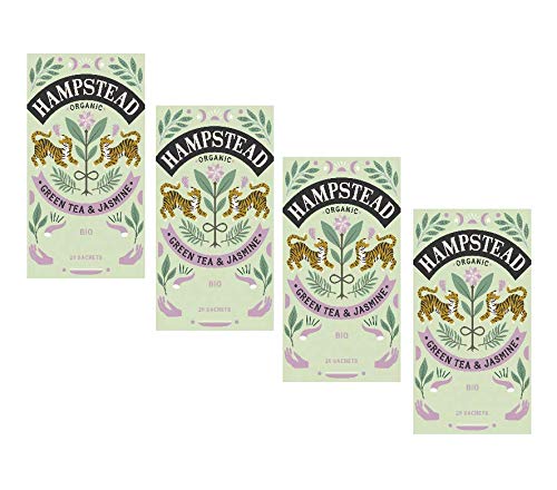 Hampstead Tè Verde Biologico Aroma al Gelsomino - 4 x 20 Bustine di Tè (160 Gr) | Verde & Gelsomino Tè in Bustine | Tè Verde Jasmine von Generico