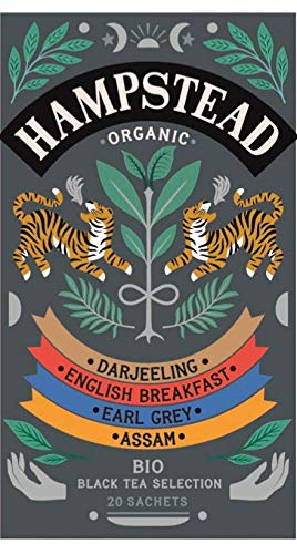 Hampstead-Tee | Bio-Schwarztee-Kollektion: Darjeeling, English Breakfast, Earl Grey, Assam - 4 Geschmacksrichtungen x je 5 Teebeutel (1 x 41,25 Gramm) von Generico