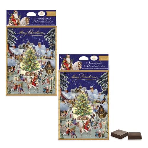 Heidel Confiserie Adventskalender mit Milchschokoladenschokoladen Kakao Minimum 37% - 2 x 75 Gramm von Generico