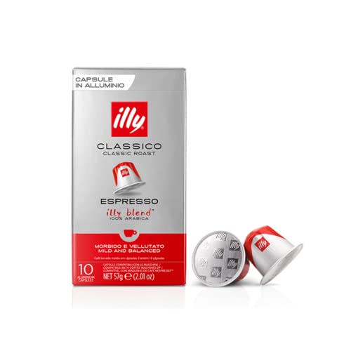 Illy Espresso Classico 100% weicher und samtiger Arabica - 1 x 10 Aluminiumkapseln für Espresso Kaffee (57 Gramm) von Generico