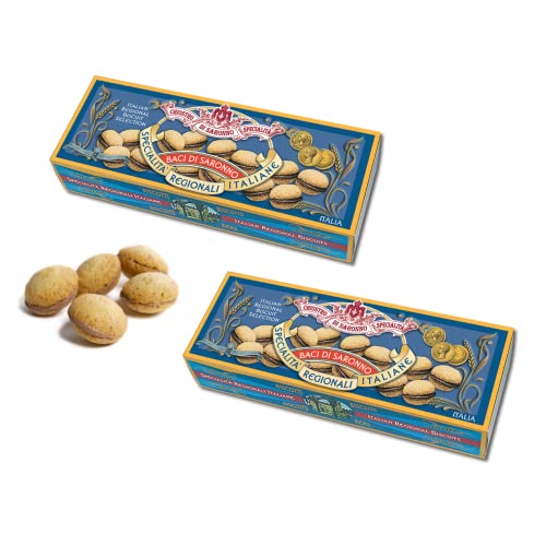 Chiostro di Saronno® | Amaretti del Chiostro® | Baci di Saronno - 2 Schachteln x 90 Gr | Gebäckschachteln | Baci di Dama Softbox mit Schokolade von Generico