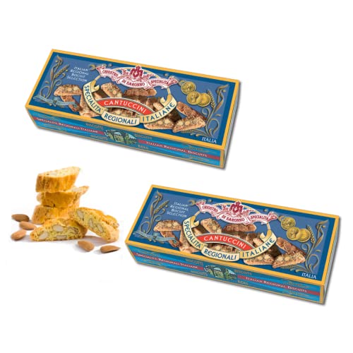 Chiostro di Saronno® | Amaretti del Chiostro® | Cantuccini mit Mandeln - 2 Schachteln x 100 Gr | Gebäckschachteln | Klassische Cantuccini-Packung von Generico