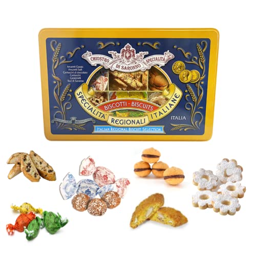 Chiostro di Saronno® | Amaretti del Chiostro® | Verschiedene gemischte Backwaren - 240 Gr | Gebäckschachteln | Keksdose für die Küche mit Amaretti, Cantuccini und Baci del Chiostro® von Generico