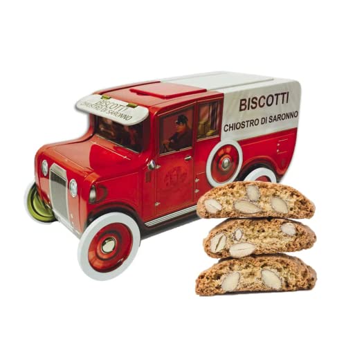 Chiostro di Saronno® | Cantuccini del Chiostro® | Mandel Cantuccini - 100 Gr | Gebäckschachteln | Blechwagen aus Metall mit Mandel Cantuccini von Generico