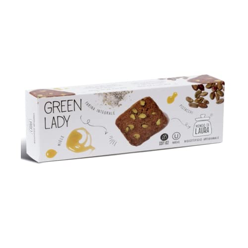 Mondo di Laura Biscotti Artigianali Senza Latte con Farina Integrale, Pistacchi, Miele e Zenzero - 1 x 130 Grammi von Generico