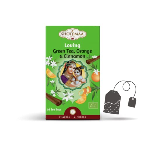 Shoti Maa | Bio Grüntee Kräuter & Gewürze | Bio-Grüntee Zimt und Anis | Ayurvedischer grüner Tee für das 4. Chakra - 16 Sachets (28,8 Gr) von Generico