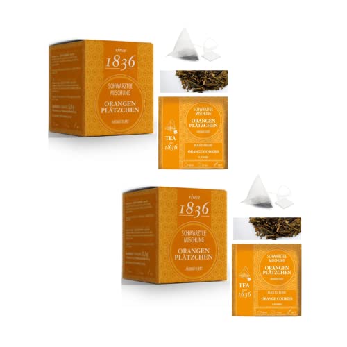 Tea Since 1836® | Tè Nero & Arancia | Infuso di Tè Nero con Mela, Cannella, Cardamomo e Arancia | Tisana Gusto Biscotto all'Arancia - 2 x 15 Piramidi (105 Gr) von Generico