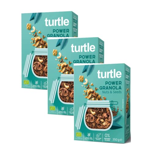 Turtle Cereals Bio-Glutenfreies Müsli mit Sonnenblumenkernen, Kürbis, Leinsamen und Nüssen - 3 x 350 Gramm von Generico