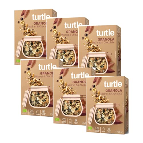 Turtle Cereals Bio-Glutenfreies Müsli mit Walnüssen, gepufftem Quinoa und Schokolade - 6 x 350 Gramm von Generico