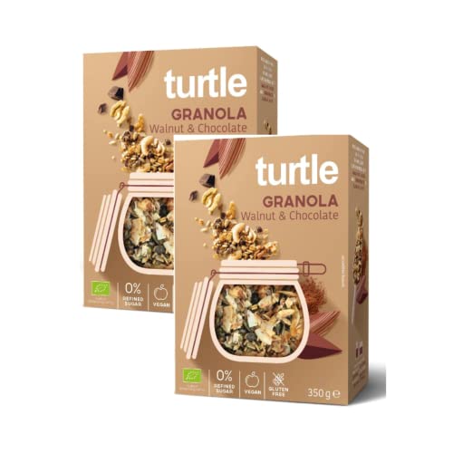 Turtle Cereals Bio-Glutenfreies Müsli mit Walnüssen, gepuffter Quinoa und Schokolade - 2 x 350 Gramm von Generico