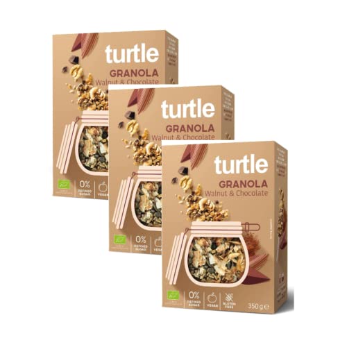 Turtle Cereals Bio-Glutenfreies Müsli mit Walnüssen, gepuffter Quinoa und Schokolade - 3 x 350 Gramm von Generico