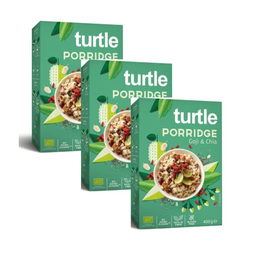 Turtle Cereals Bio glutenfreier Porridge mit Goji-Beeren, weißer Maulbeere und Chia-Samen - 3 x 400 Gramm von Generico