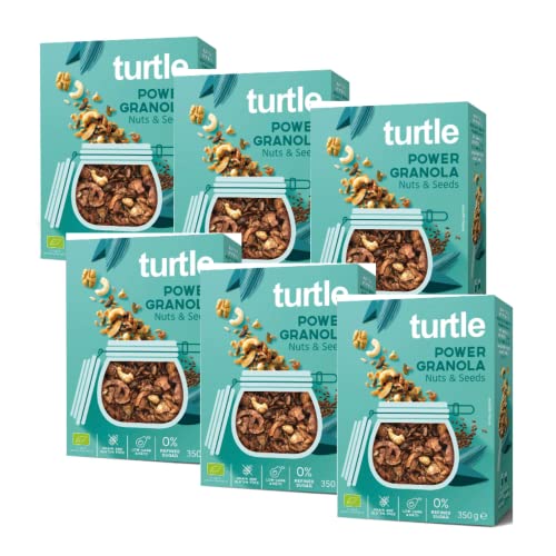 Turtle Cereals Glutenfreies Bio-Müsli mit Sonnenblumenkernen, Kürbis, Leinsamen und Nüssen - 6 x 350 Gramm von Generico