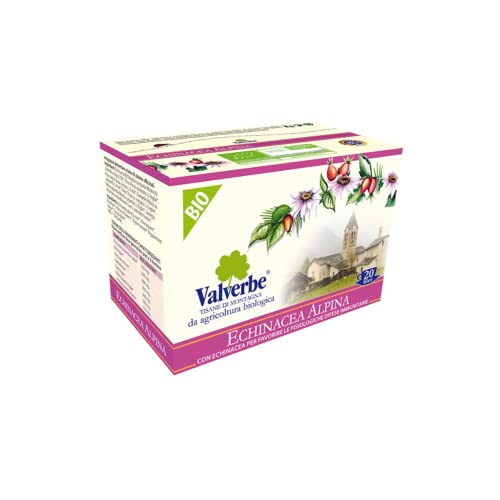 Valverbe® | Infuso Echinacea Alpina | Miscela BIO di Erbe per Tisana | Infusione Echinacea, Pino, Timo e Karkadè - 20 Filtri (30 Gr) | Tisana Biologica per la Sera von Generico