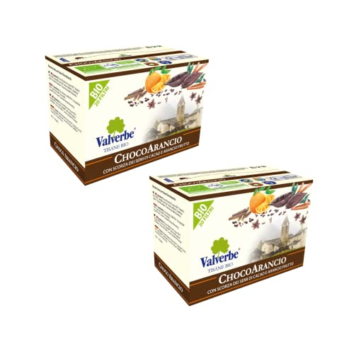 Valverbe | Chocoarancio | BIO-Kräutermischung für Kräutertee | Schokoladen- und Orangenaufguss - 2 x 20 Filter (60 Gr) | Bio-Frucht-Kräutertee von Generico