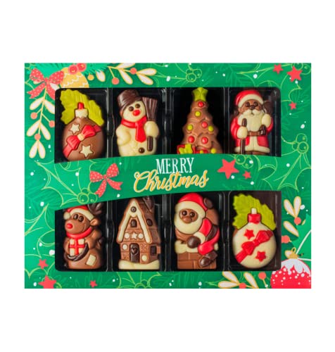 Weibler Confiserie | Etui mit 8 Weihnachtsfiguren in Milchschokolade Kakao Minimum 36% - 1 x 80 Gr von Generico