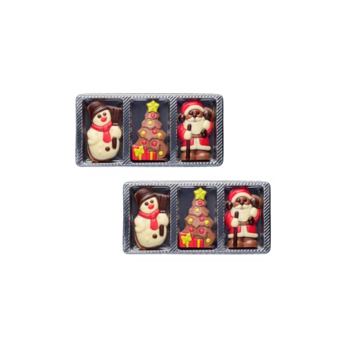 Weibler Confiserie | Weihnachtsfiguren aus Milchschokolade: 2 x Schneemann, 2 x Baum und 2 x Weihnachtsmann - (60 Gr) von Generico