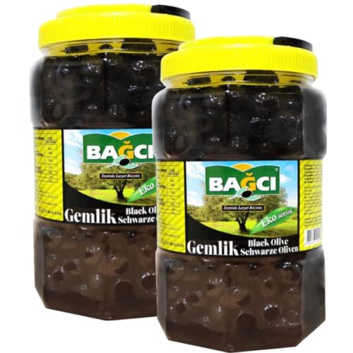 Bagci Les Olives Noir Gemlik 1500 Gramm, 2 Gläser von Générique