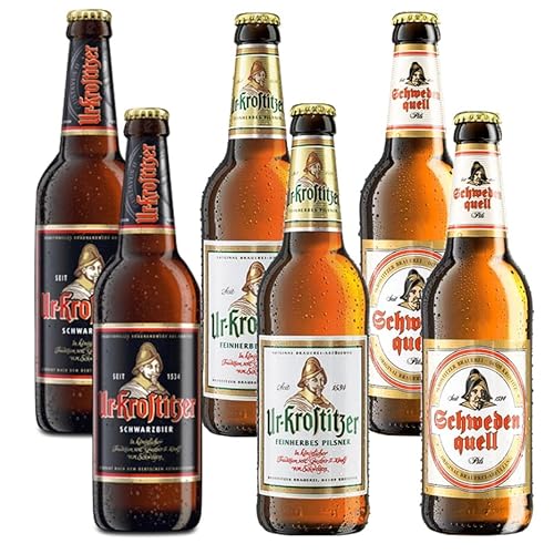 (Bierpaket 3 verscheidene Biere der Ur-Krostitzer Brauerei 0,5 Liter 2 Ur-Krostitzer Pisener/2 Schwarzbier/2 Schwedenquell Pils) von Generisch