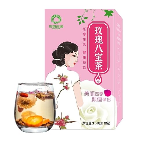 10 Teebeutel Original Natürlicher Acht Schätze Tee Longan Rosen Und Rote Dattelblütentee Aus China Reiches Aroma Milder Geschmack Grünes Bio-Lebensmittel Keine Zusatzstoffe Einfach Aufzubrühen von Generisch