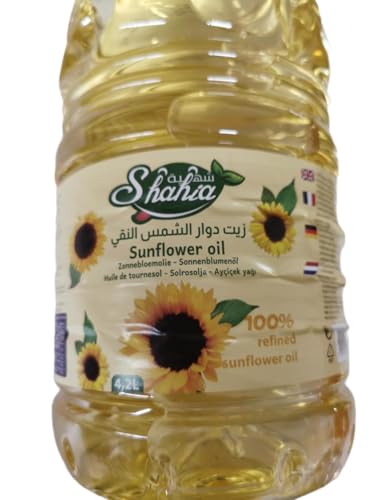 100% Raffiniertes Sonnenblumenöl 4,2L –Shahia- Hochwertiges Speiseöl – Ideal zum Braten, Backen und für Salate – Reines Sonnenblumenöl aus besten Sonnenblumenkernen von Generisch