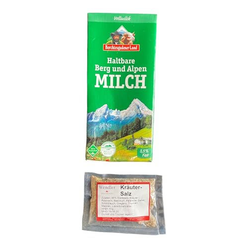 12x 1l = 12l Berchtesgadener Land haltbare Berg und Alpen Milch und 50g Wendlers Kräutersalz von Generisch