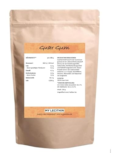 1kg Guarkernmehl Pulver - 100% Reines Guar Gum - Natürliches Verdickungsmittel für glutenfreies Backen und vegane Rezepte - verschiedene Größen erhältlich von Generisch