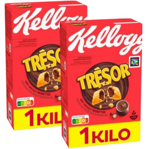 2 PACKS X Milk Choco Cerealien Muesli Cornflakes Choco Nut Flavour Choco Frühstückscerealien mit schmelzender Creme-Füllung mit Schokoladen-Haselnuss-Geschmack Crazy Tasty 1000 gramm von Generisch