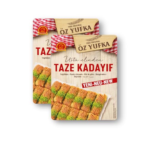 2 x 400g - Öz Yufka Taze Kadayif, Engelshaar, Teigfäden für Dubai Schokolade und Künefe/Kanafeh von Generisch