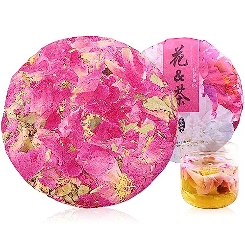 200g Original Natürlicher Kräutertee Mit Pfingstrosenblüten Pu erh Nektar Aufgussmischung Grüner Bio Tee Ohne Zusatzstoffe Intensiver Blumiger Und Nektarsüßer Geschmack Einzelner Teekuchen von Generisch