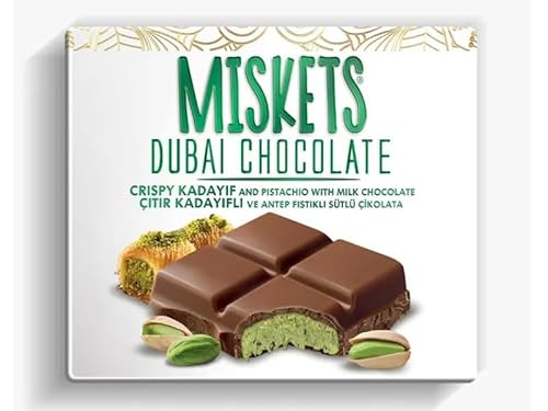 3 x 100g - MISKETS Dubai Schokolade - Pistazien und Kadayif von Generisch