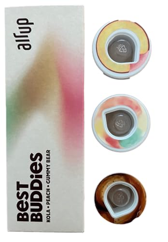 3 x Air Up Pod Original Duft Pods, Best Buddies Probierpaket, Zubehör für Trinkflasche, 0 Kalorien, natürliche Aromen, aromatisierte Pads (Gummy Bear, Pfirsich, Kola) von Generisch