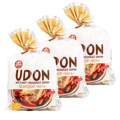 3er Pack Original asiatische Udon Instant-Nudeln "Seafood/Meeresfrüchte" - Asia Noodles für Miso-Suppe - Instantnudeln würzig, aromatisch typisch asiatisch von Generisch