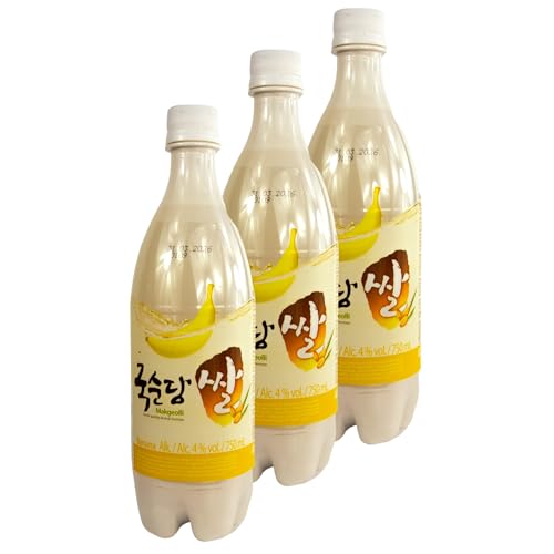 3er Set Original Makgeolli Banane - Koreanischer Reiswein mit Bananenextrakt - Frischer Geschmack und typisch asiatisch Alc. 4% vol, 750ml inkl. Pfand (Direkt aus Korea) von Generisch