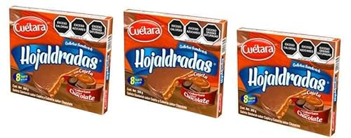 3x Puff Pastry Hojaldradas Cookies with Chocolate and cajeta, 3x 360g packages von Generisch