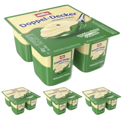 4 STÜCK X Doppeldecker Joghurt Waldmeister und Vanilla, 500 g (4 x 125 g) von Generisch