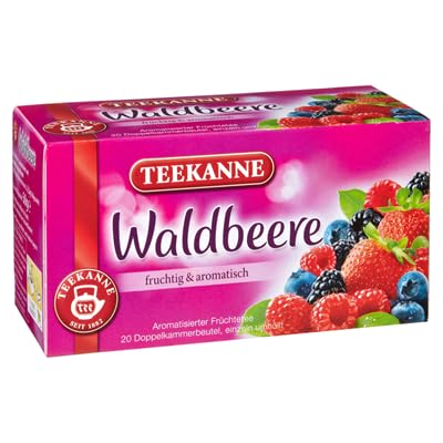 5 x Früchtetee Waldbeere 20 Teebeutel - 50 g Packung - Teekanne - von Generisch