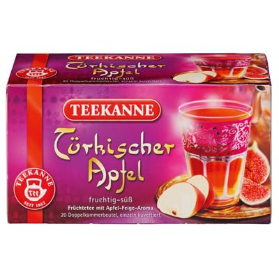 5 x Tee Türkischer Apfel fruchtig-süß, 20 Beutel 55 g Packung - Teekanne - von Generisch