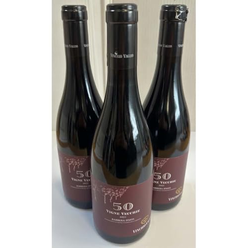 50 Vigne Vecchie Barbera d'Asti DOCG, Vinchio Vaglio, Rotwein aus Italien, 750 ml, 3er Set von Generisch