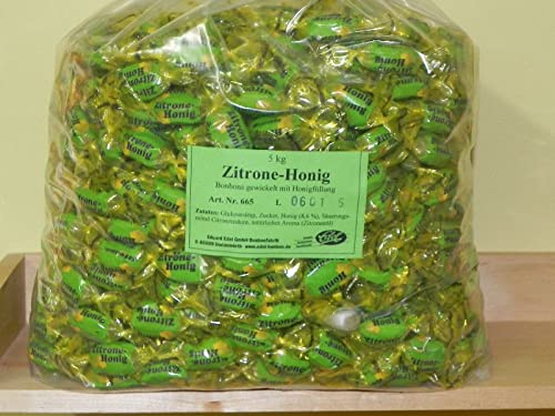 5kg (18,24€/Kg) Zitronen-Honig Bonbons m.Honig-Füllung Imker Zitrone von Generisch