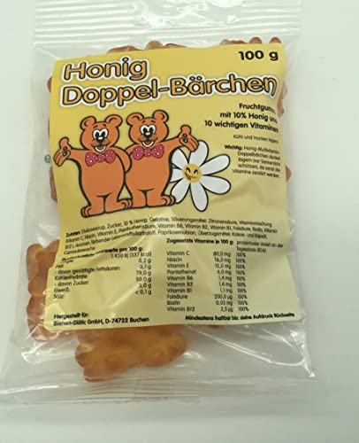 5x100g Doppel Gummibärchen mit 10% Honig 29,60€/Kg Doppelbärchen Imker Imkerei Doppel-Bärchen von Generisch