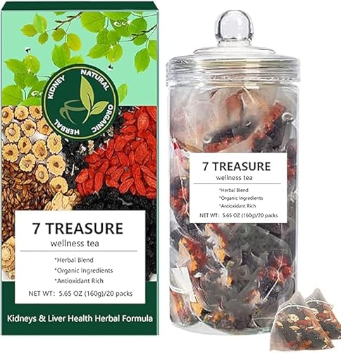 7 Treasure Wellness TEA,Ginseng 7 Treasure T-ea, Kidney Tea Formula Ginseng Seven Treasure Tea Bags,7 Treasures Kidney Tea,T-ea Kidney Detox Teas For Men Women (1 Box) von Generisch