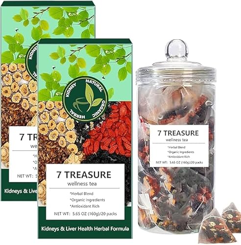 7 Treasure Wellness TEA,Ginseng 7 Treasure T-ea, Kidney Tea Formula Ginseng Seven Treasure Tea Bags,7 Treasures Kidney Tea,T-ea Kidney Detox Teas For Men Women (2 Box) von Generisch