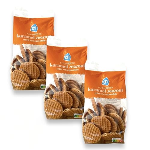 AH Mini Holand stroopwafels mit Karamell-Meersalz Sparpackung 3x 200g von Generisch