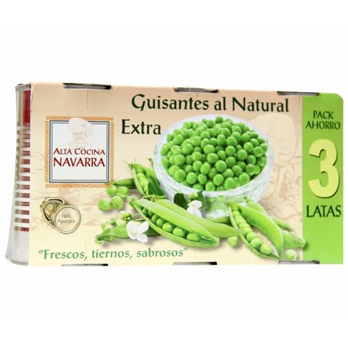 ALTA COCINA Extra Qualitäts-Erbsen natur, 95 g. 6er Pack von Generisch