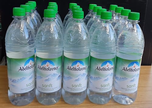 Adelholzener Sanft Mineralwasser, 20 x 1 Liter Flaschen, Natürliches Mineralwasser mit wenig Kohlensäure, inkl. Mehrweg Pfand von Generisch