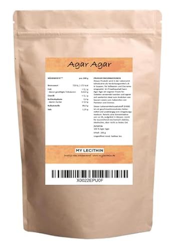 Agar Agar Pulver 100g – Vegane Gelatine-Alternative, 100% Rein, Hochwertiges pflanzliches Geliermittel für Desserts, Marmeladen & Kochen – Glutenfrei & Ohne Zusatzstoffe von Generisch