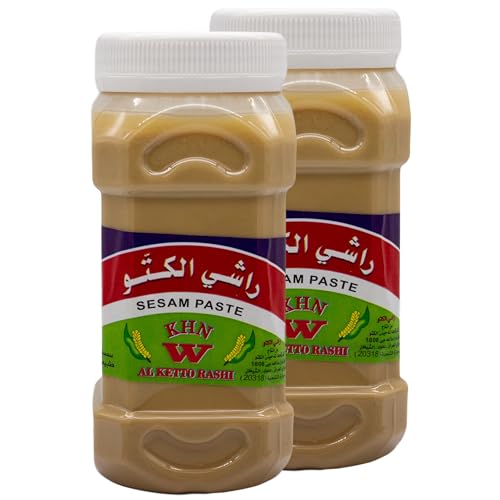 Al Ketto Rashi - Original Tahine 650 g - Orientalische Sesam-Paste Tahini aus fein gemahlenen Sesamkörner - Tahinapaste 100% naturrein - Sesampaste Tahina ohne Zusatzstoffe und Aromen (2 x 650 g) von Generisch